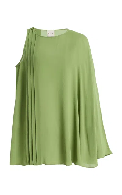 Posse Exclusive La Isla Jane Crepe Top And Bralette Set In Green