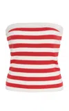 Posse Exclusive Riviera Ari Striped Knit Top In Red