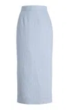 Posse Exclusive Riviera Emma Linen Maxi Skirt In Blue