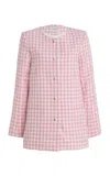 Posse Exclusive Riviera Rio Checked Linen Jacket In Pink
