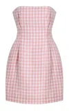 Posse Exclusive Riviera Rosaalie Strapless Cotton Mini Dress In Pink