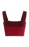 Posse Exclusive Theo Striped Knit Cropped Tank Top In Red