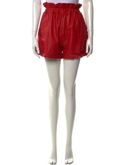 Pre-owned Posse Faux Leather Mini Shorts In Red