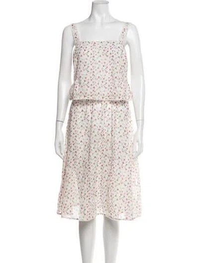 Pre-owned Posse Floral Print Lace Trim Embellishment Skirt Set W/ Tags In Neutrals