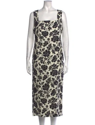 Pre-owned Posse Floral Print Long Dress In Multicolor