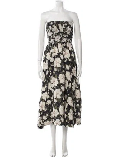 Pre-owned Posse Floral Print Midi Length Dress In Multi