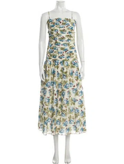 Pre-owned Posse Floral Print Mini Dress In Neutral