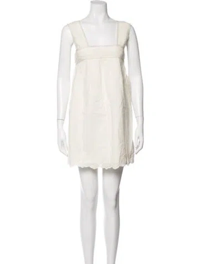 Pre-owned Posse Floral Print Mini Dress In Neutrals