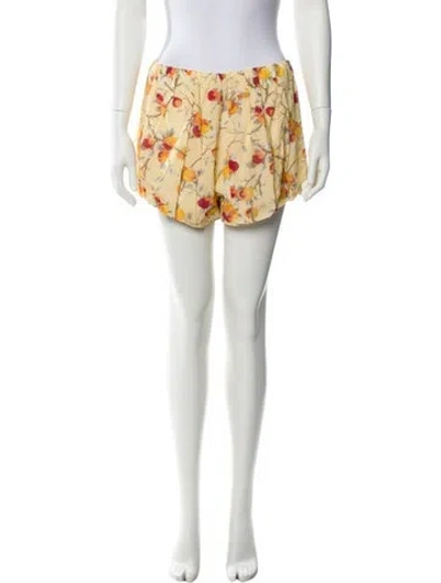 Pre-owned Posse Floral Print Mini Shorts In Neutral