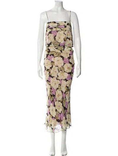Pre-owned Posse Floral Print Skirt Set In Multi