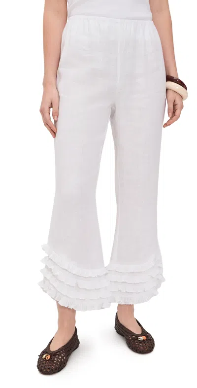 Posse Florence Linen Pants Ivory In White