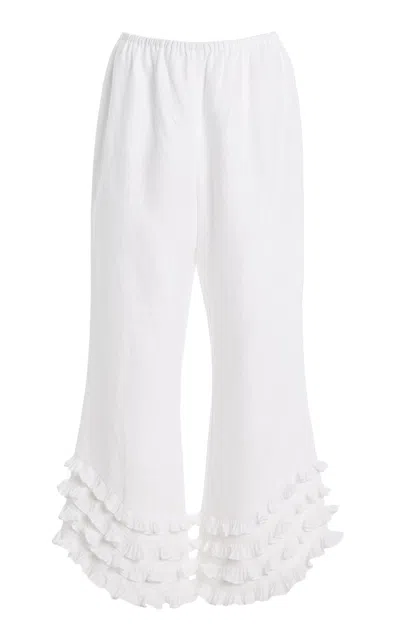 POSSE POSSE FLORENCE RUFFLED LINEN PANTS