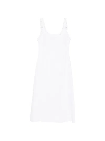 Posse Florence Ruffle-trimmed Linen Midi Dress In White