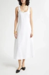 Posse Florence Sleeveless Linen Maxi Dress In White