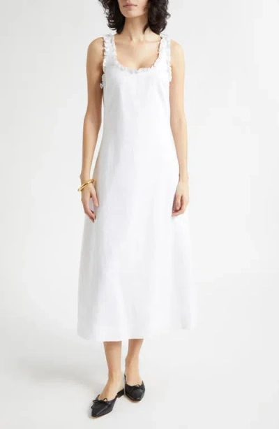 Posse Florence Sleeveless Linen Maxi Dress In White