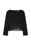 Posse Bianca Long-sleeved Blouse In Black