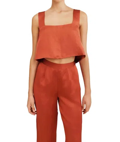 Posse Gigi Crop Top In Redwood In Brown