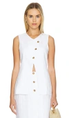 Posse Exclusive Emma Linen Vest In Ivory