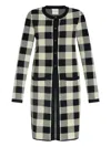 Posse Gingham Check Button Cardigan In Multi