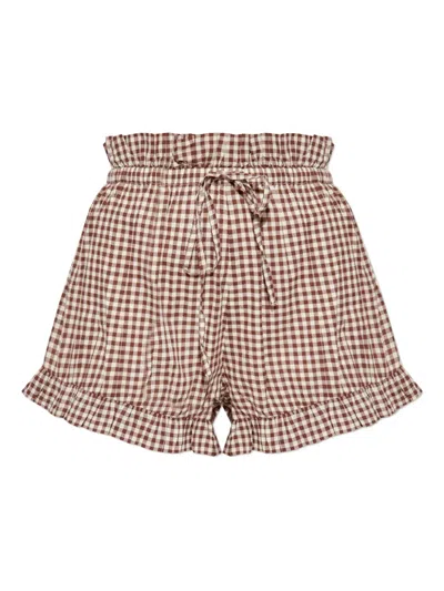 POSSE GINGHAM RUFFLED SHORTS