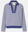 Posse Haisley Striped Cotton Polo Shirt In Blue