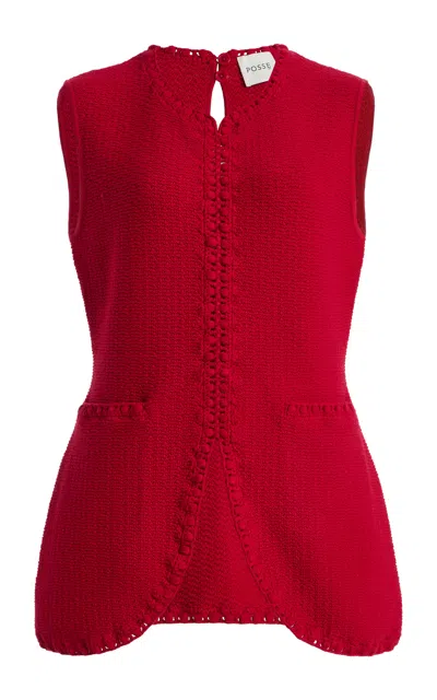 Posse Harlan Knit Vest In Red
