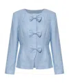 Posse Harper Linen Jacket In Blue