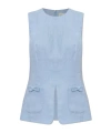 Posse Harper Crew Neck Top In Blue