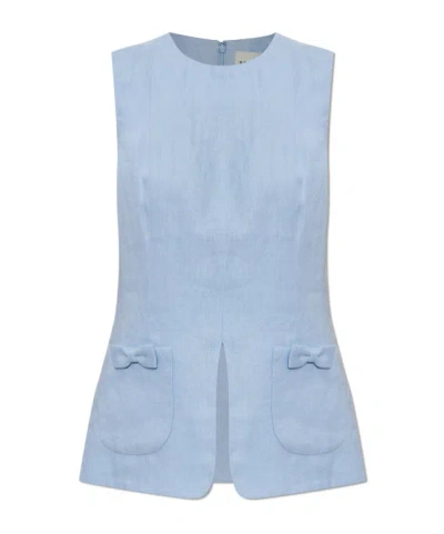 Posse Harper Crew Neck Top In Blue