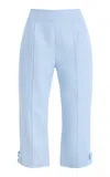 Posse Harper Linen Capri Pants In Blue