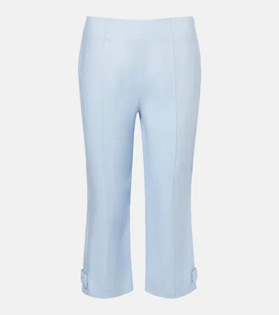 Posse Harper Linen Capri Pants In Blue