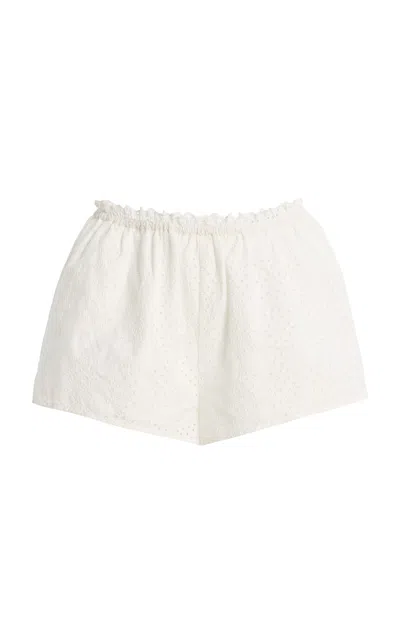Posse Harriet Cotton Shorts In White