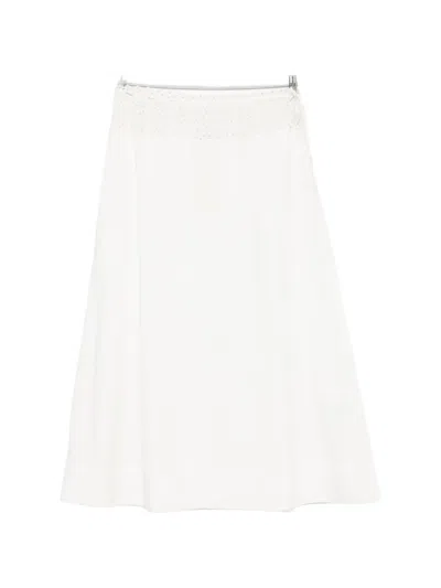 Posse Harriet Eyelet-embroidered Long Skirt In White