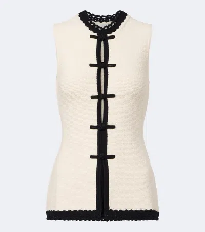 Posse Hattie Crochet-trimmed Top In White