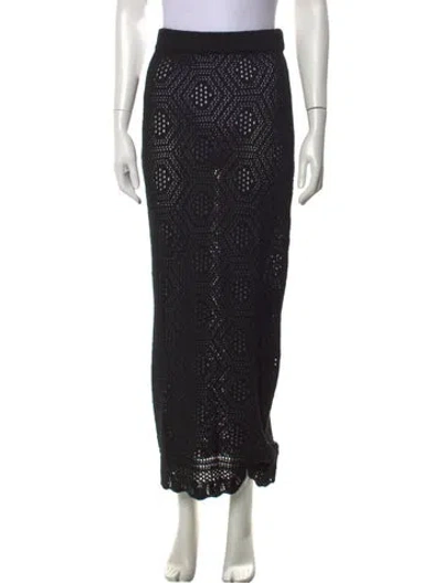 Pre-owned Posse Lace Pattern Long Skirt In Black