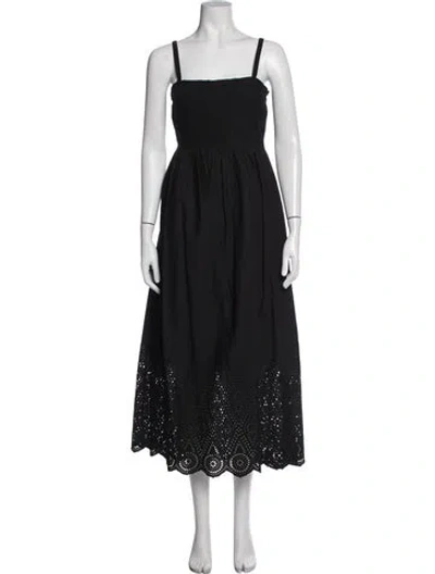 Pre-owned Posse Lace Pattern Midi Length Dress In Blue