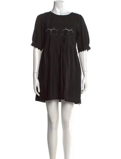Pre-owned Posse Lace Pattern Mini Dress W/ Tags In Black