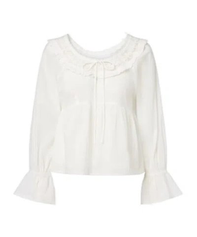Posse Lace-trimmed Cotton Blouse In White