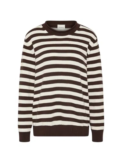 Posse Lara Striped Sweater In Black