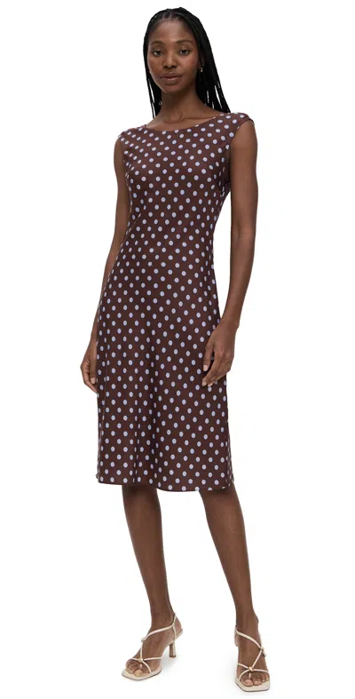 Posse Leo Dress Chocolate Polka Dot In Burgundy