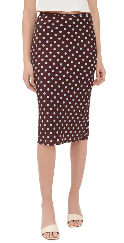 Posse Leo Skirt Chocolate Polka Dot In Brown
