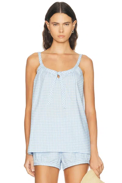 Posse Lila Cami Tank Top In Blue Gingham