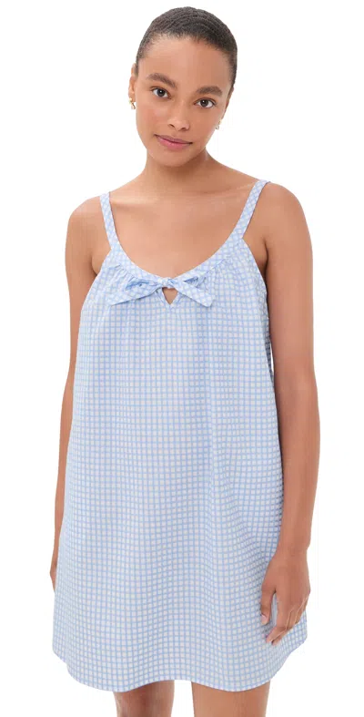 Posse Lila Gingham Tie-fastening Top In Blue