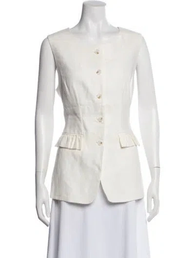 Pre-owned Posse Linen Crew Neck Blouse W/ Tags In Neutral