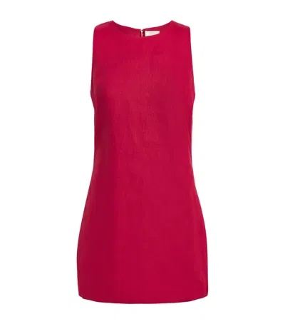 Posse Linen Ellen Mini Dress In Red