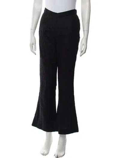 Pre-owned Posse Linen Flared Pants In Black