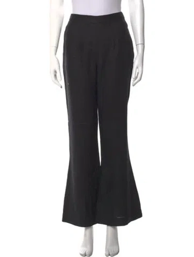 Pre-owned Posse Linen Flared Pants In Blue
