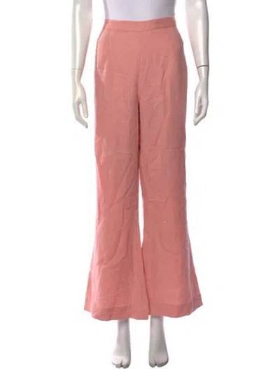 Pre-owned Posse Linen Flared Pants In Pink