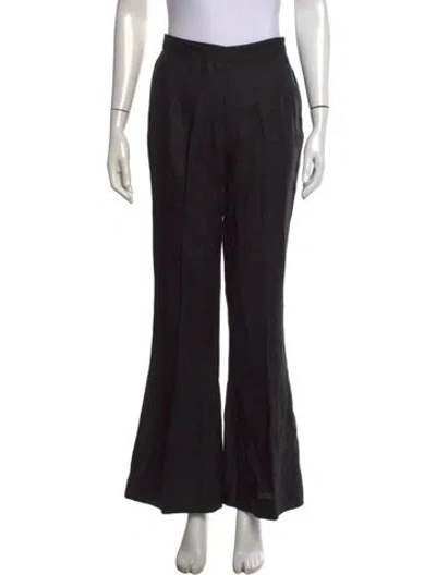 Pre-owned Posse Linen Flared Pants W/ Tags In Black