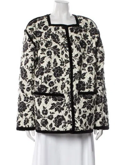 Pre-owned Posse Linen Floral Print Blazer In Multi